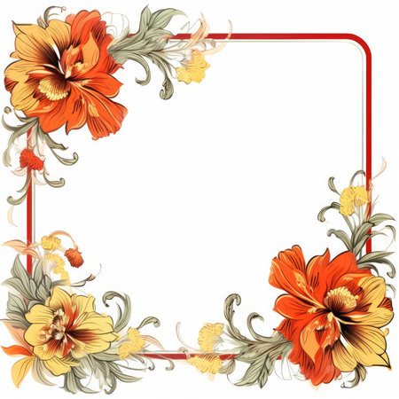Floral frame greeting card scrapbooking watercolor gentle illustration border wedding romantic wall artの素材