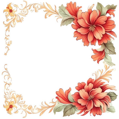 Floral frame greeting card scrapbooking watercolor gentle illustration border wedding romantic wall artの素材