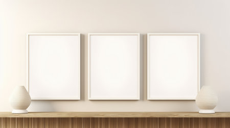 Blank empty frame poster mockup portfolio living room presentation furniture living room wall art furniture patternの素材