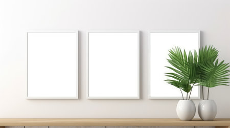 Blank empty frame poster mockup portfolio living room presentation furniture living room wall art furniture patternの素材