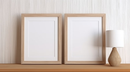 Blank empty frame poster mockup portfolio living room presentation furniture living room wall art furniture patternの素材