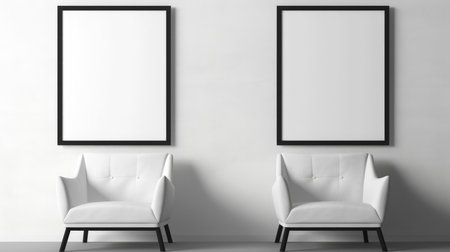 Blank empty frame poster mockup portfolio living room presentation furniture living room wall art furniture patternの素材