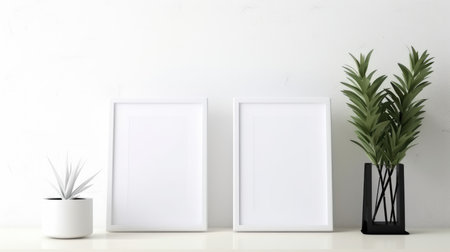 Blank empty frame poster mockup portfolio living room presentation furniture living room wall art furniture patternの素材