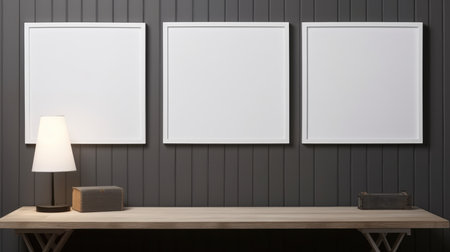 Blank empty frame poster mockup portfolio living room presentation furniture living room wall art furniture patternの素材