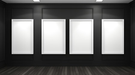 Blank empty frame poster mockup portfolio living room presentation furniture living room wall art furniture patternの素材