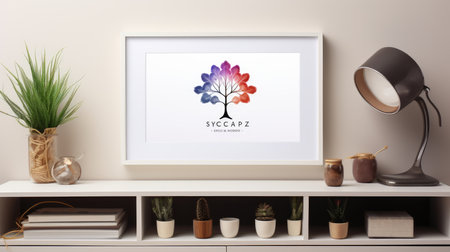 Blank empty frame poster mockup portfolio living room presentation furniture living room wall art furniture patternの素材