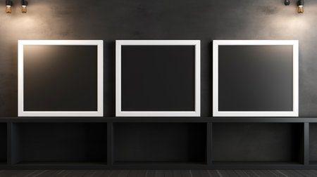 Blank empty frame poster mockup portfolio living room presentation furniture living room wall art furniture patternの素材