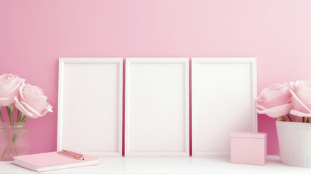 Blank empty frame poster mockup portfolio living room presentation furniture living room wall art furniture patternの素材