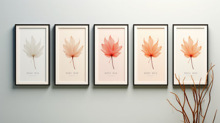 Blank empty frame poster mockup portfolio living room presentation furniture living room wall art furniture patternの素材