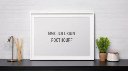 Blank empty frame poster mockup portfolio living room presentation furniture living room wall art furniture patternの素材