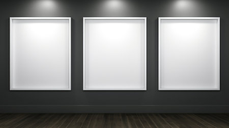 Blank empty frame poster mockup portfolio living room presentation furniture living room wall art furniture patternの素材