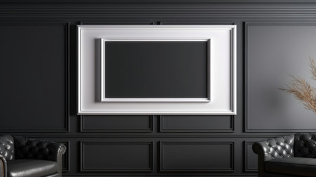 Blank empty frame poster mockup portfolio living room presentation furniture living room wall art furniture patternの素材