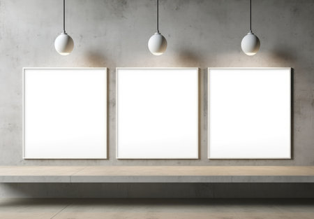 Blank empty frame poster mockup portfolio living room presentation furniture living room wall art furniture patternの素材