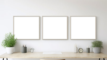 Blank empty frame poster mockup portfolio living room presentation furniture living room wall art furniture patternの素材