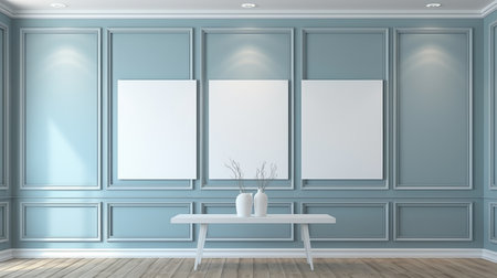 Blank empty frame poster mockup portfolio living room presentation furniture living room wall art furniture patternの素材