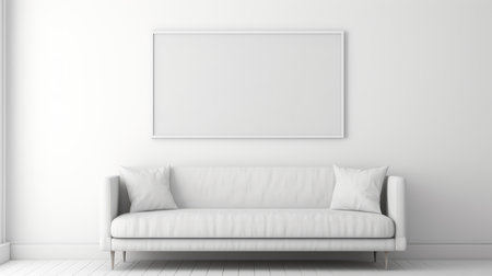 Blank empty frame poster mockup portfolio living room presentation furniture living room wall art furniture patternの素材