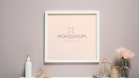 Blank empty frame poster mockup portfolio living room presentation furniture living room wall art furniture patternの素材