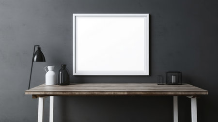 Blank empty frame poster mockup portfolio living room presentation furniture living room wall art furniture patternの素材