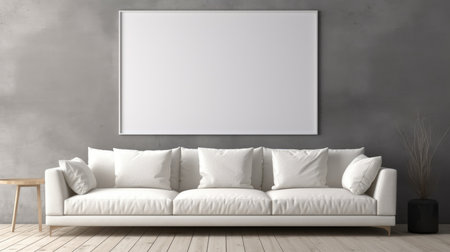 Blank empty frame poster mockup portfolio living room presentation furniture living room wall art furniture patternの素材