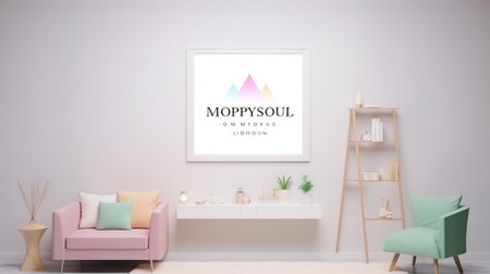 Blank empty frame poster mockup portfolio living room presentation furniture living room wall art furniture patternの素材