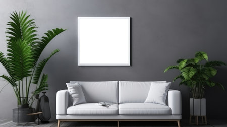 Blank empty frame poster mockup portfolio living room presentation furniture living room wall art furniture patternの素材