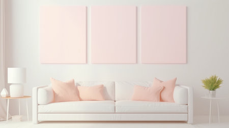 Blank empty frame poster mockup portfolio living room presentation furniture living room wall art furniture patternの素材