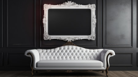 Blank empty frame poster mockup portfolio living room presentation furniture living room wall art furniture patternの素材