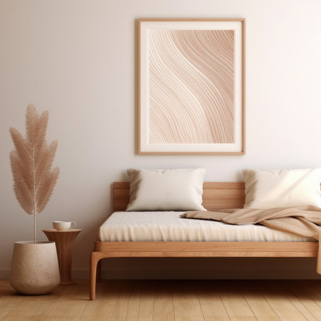 Blank empty frame poster mockup portfolio living room presentation furniture living room wall art furniture patternの素材