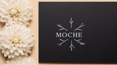 black marriage invitation postcard mockup romance letter message wedding birthday blank paper celebration templateの素材
