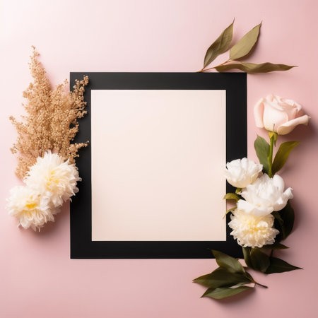 marriage invitation postcard mockup romance letter message wedding birthday blank paper celebration templateの素材