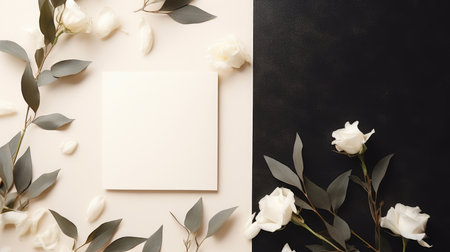 marriage invitation postcard mockup romance letter message wedding birthday blank paper celebration templateの素材