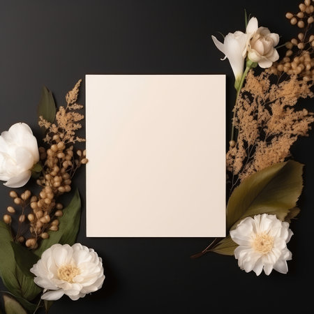 marriage invitation postcard mockup romance letter message wedding birthday blank paper celebration templateの素材