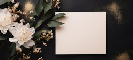 marriage invitation postcard mockup romance letter message wedding birthday blank paper celebration templateの素材