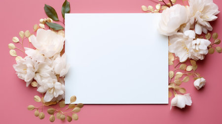 marriage invitation postcard mockup romance letter message wedding birthday blank paper celebration templateの素材