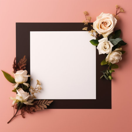 marriage invitation postcard mockup romance letter message wedding birthday blank paper celebration templateの素材