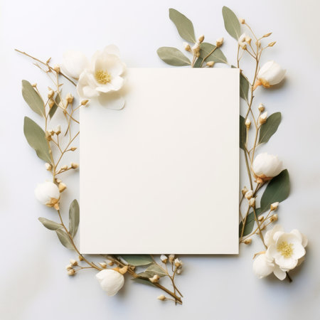 white marriage invitation postcard mockup romance letter message wedding birthday blank paper celebration templateの素材
