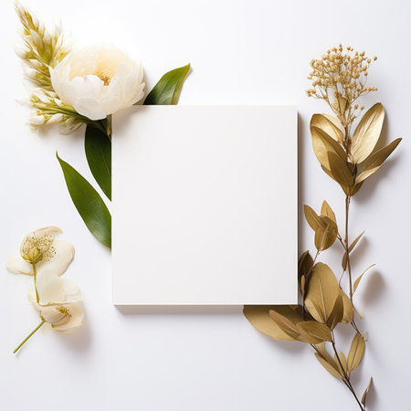 white marriage invitation postcard mockup romance letter message wedding birthday blank paper celebration templateの素材
