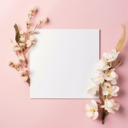 marriage invitation postcard mockup romance letter message wedding birthday blank paper celebration templateの素材