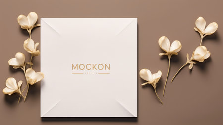 marriage invitation postcard mockup romance letter message wedding birthday blank paper celebration templateの素材