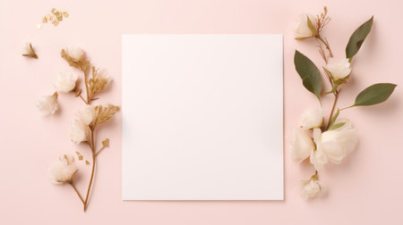 marriage invitation postcard mockup romance letter message wedding birthday blank paper celebration templateの素材