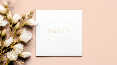 marriage invitation postcard mockup romance letter message wedding birthday blank paper celebration templateの素材