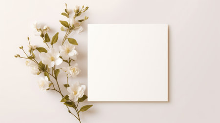 white marriage invitation postcard mockup romance letter message wedding birthday blank paper celebration templateの素材