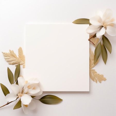 white marriage invitation postcard mockup romance letter message wedding birthday blank paper celebration templateの素材
