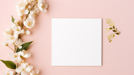 marriage invitation postcard mockup romance letter message wedding birthday blank paper celebration templateの素材