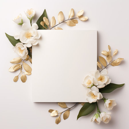 white marriage invitation postcard mockup romance letter message wedding birthday blank paper celebration templateの素材