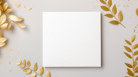 white marriage invitation postcard mockup romance letter message wedding birthday blank paper celebration templateの素材
