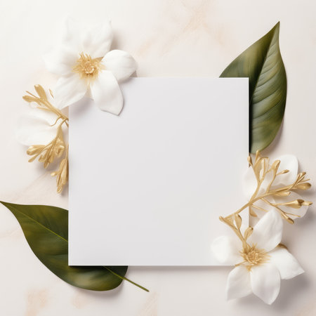 white marriage invitation postcard mockup romance letter message wedding birthday blank paper celebration templateの素材