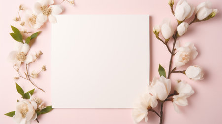 marriage invitation postcard mockup romance letter message wedding birthday blank paper celebration templateの素材