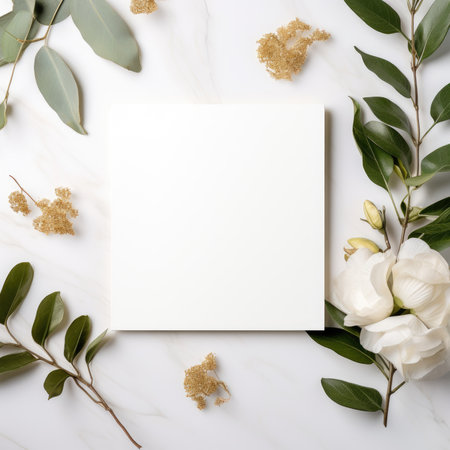white marriage invitation postcard mockup romance letter message wedding birthday blank paper celebration templateの素材