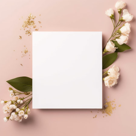 marriage invitation postcard mockup romance letter message wedding birthday blank paper celebration templateの素材